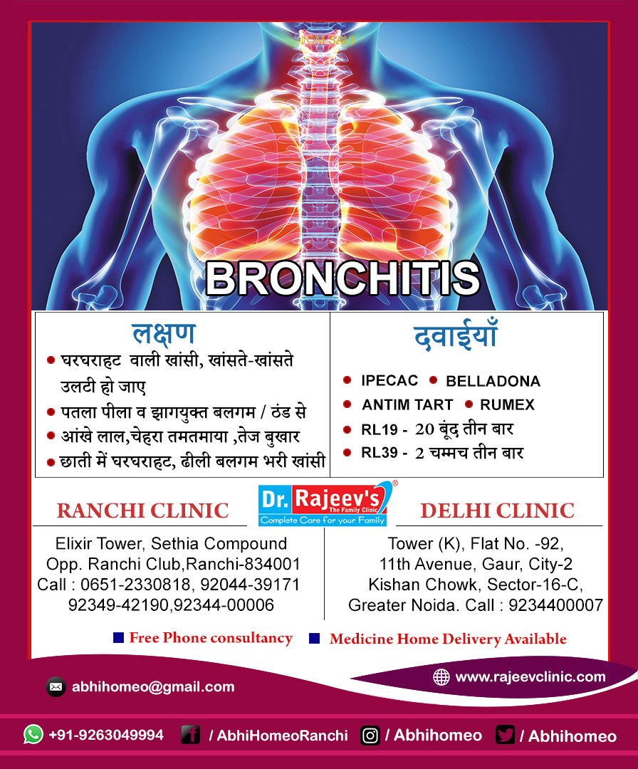 Homeopathy Treatment for Bronchitis in Ranchi/Delhi