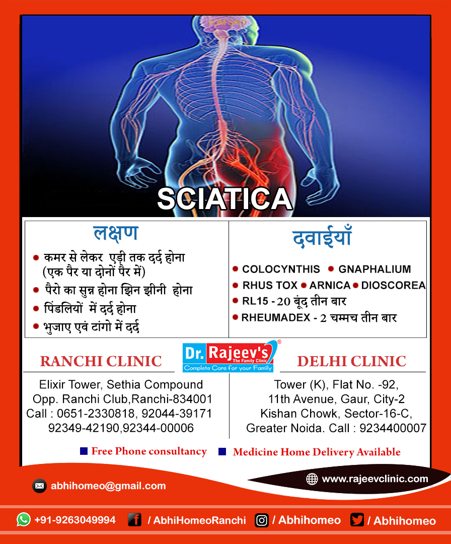 Homeopathy Treatment for Sciatica in Ranchi/Delhi
