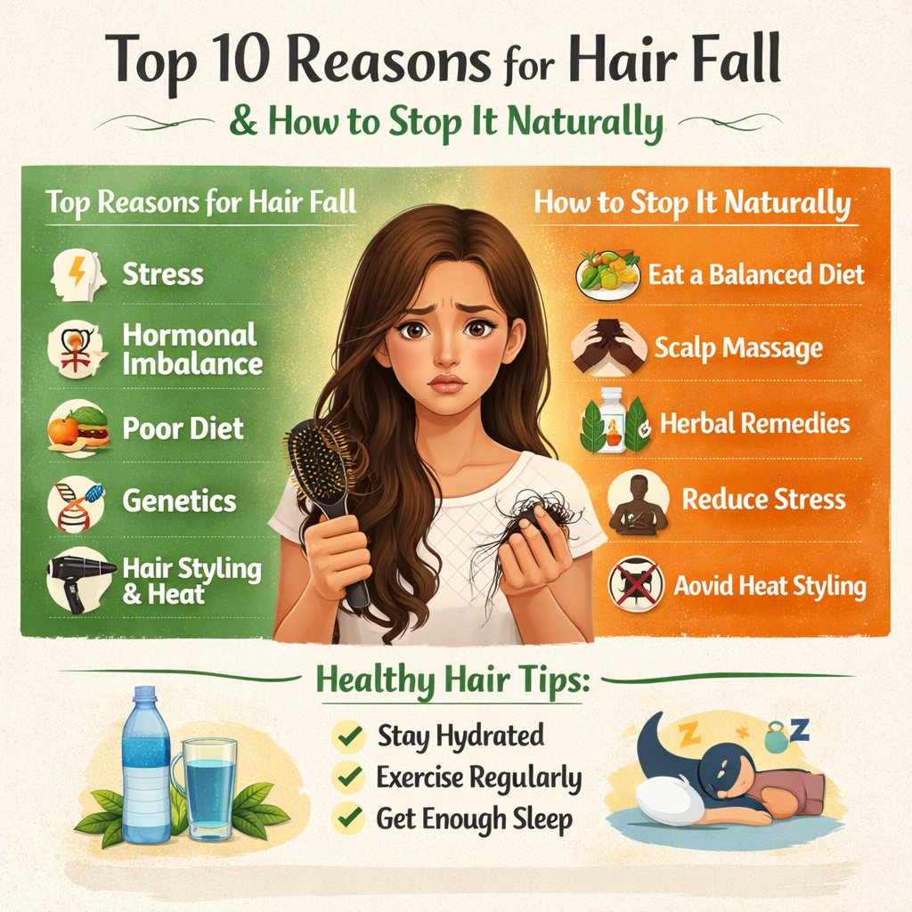 Top 10 Reasons for Hair Fall And How to Stop It Naturally