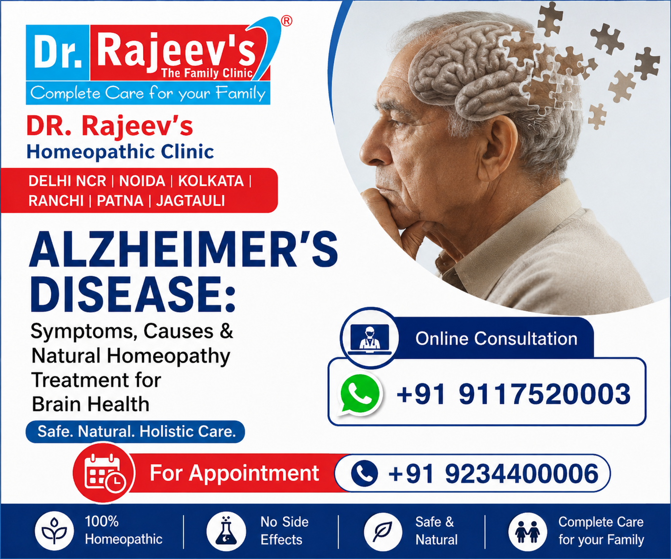 Alzheimer Disease: Symptoms, Causes & Natural Homeopathy Treatment for Brain Health