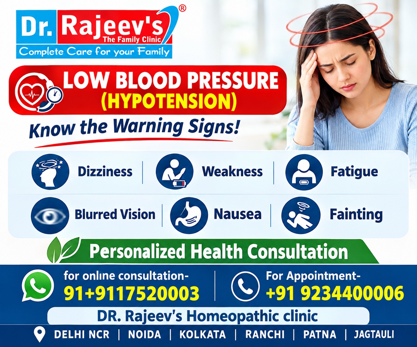 Low Blood Pressure (Hypotension): Understanding Symptoms, Causes, Diagnosis & Treatment