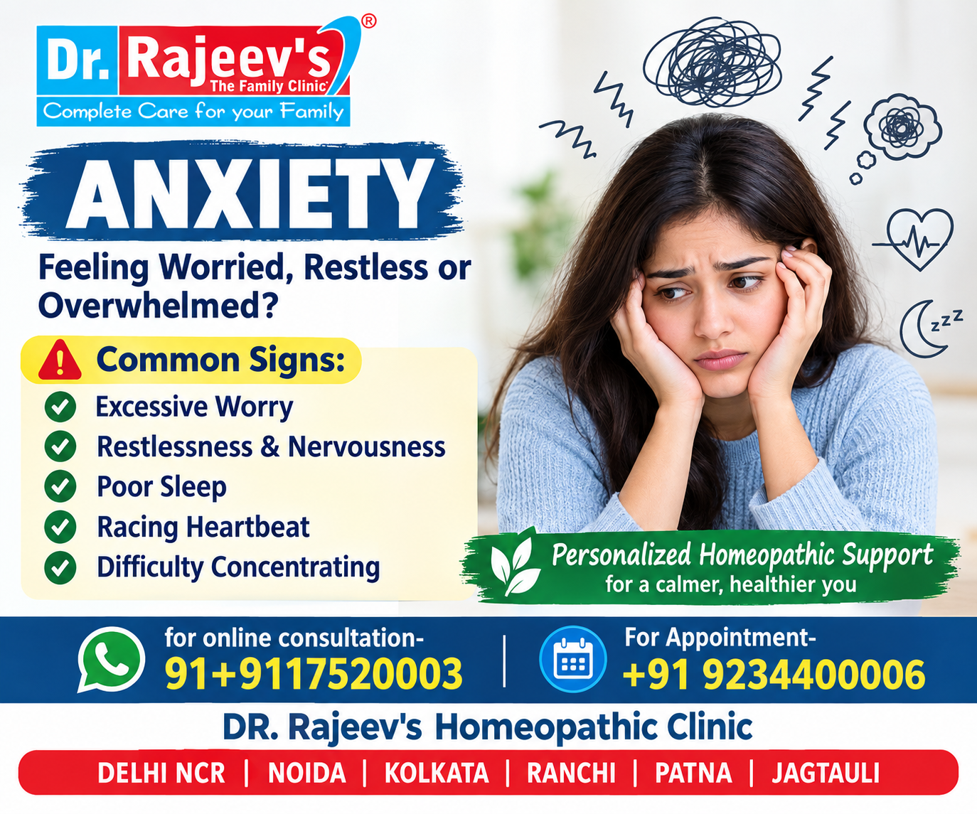 Homeopathy Treatment for Anxiety: Symptoms, Causes, Management & Treatment Options